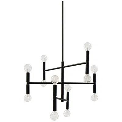 Dainolite Ava 21" Wide 12 Light Small Matte Black Chandelier