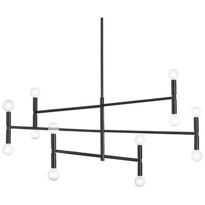Dainolite Ava 40" Wide 12 Light Large Matte Black Chandelier