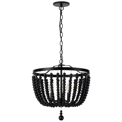 Dainolite Bridget 16" Wide 3-light Matte Black Finish Pendant W/ Black Shade