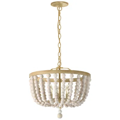 Dainolite Bridget 16" Wide 3-light White Finish Pendant W/ Vintage White Shade
