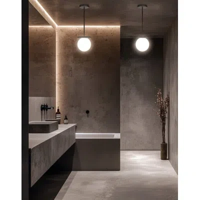 Dainolite Burlat 1 Light Pendant - Matte Black - White Glass