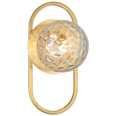 Dainolite Burlat 12" High Aged Brass Finish Wall Sconce W/ Clear Shade