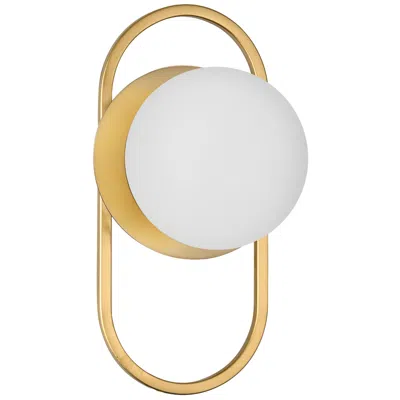 Dainolite Burlat 12" High Aged Brass Finish Wall Sconce W/ White Shade