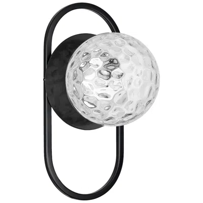 Dainolite Burlat 12" High Matte Black Finish Wall Sconce W/ Clear Shade In Multi