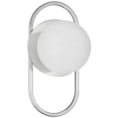 Dainolite Burlat 12" High Polished Chrome Finish Wall Sconce  W/ White Shade