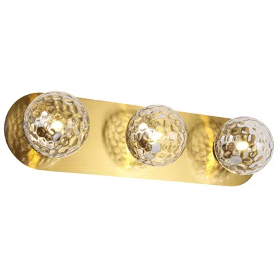 Dainolite Burlat 24.5" Wide 3 Light Aged Brass Vanity Light With Clear Glass