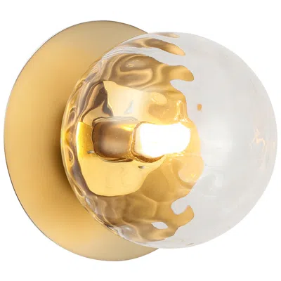 Dainolite Burlat 6" High Aged Brass Wall Sconce In Gold
