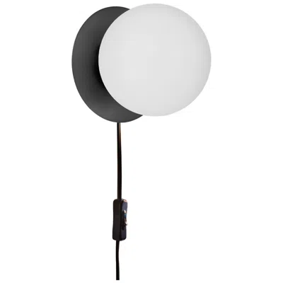 Dainolite Burlat 6" High Matte Black Globe Wall Sconce