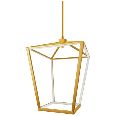 Dainolite Cage 13" Wide Aged Brass 46w Led Pendant