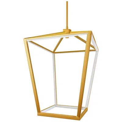 Dainolite Cage 17" Wide Aged Brass 64w Led Pendant