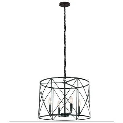 Dainolite Calah 20" Wide 4 Light Matte Black Chandelier