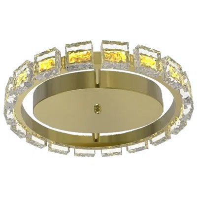 Dainolite Camila 16" Wide Aged Brass 16w Flush Mount With Clear Acrylic