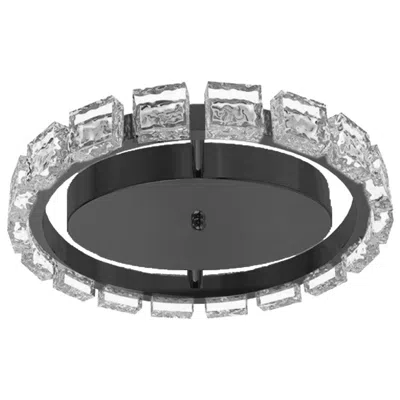 Dainolite Camila 16" Wide Matte Black 16w Flush Mount With Clear Acrylic