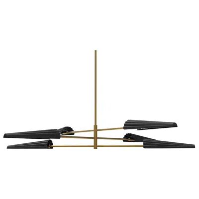 Dainolite Cassie 47.75" Wide 6 Light 3.tier Aged Brass And Matte Black Chandelie