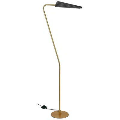Dainolite Cassie 53 1/4" High Matte Black Aged Brass Modern Floor Lamp