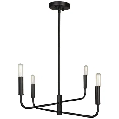 Dainolite Catalina 24" Wide Matte Black 4-light Chandelier