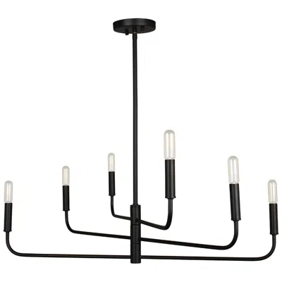 Dainolite Catalina 32" Wide Matte Black 6-light Chandelier