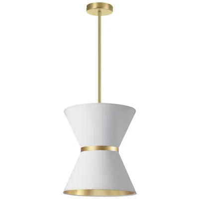 Dainolite Caterine 12" Wide Aged Brass Pendant In Gray
