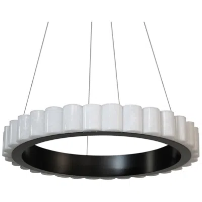 Dainolite Celeste 24" Wide Matte Black Finish Chandelier  W/ Alabaster Shade