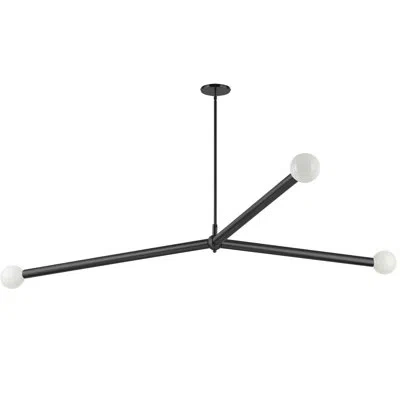 Dainolite Cerberus 3 Light Pendant In Matte Black