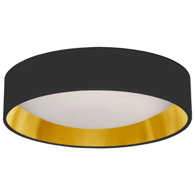 Dainolite Cfld 11" Wide Black And Gold Shade Led Flush Mount