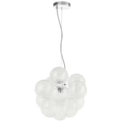 Dainolite Charlize 13.5" Wide 3-light Polished Chrome Finish Pendant  W/ Glass Shade