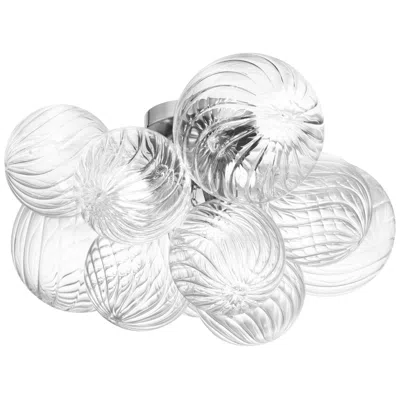Dainolite Charlize 14.5"w 3 Light Chrome Flush Mount W/ Clear Spiral Glass