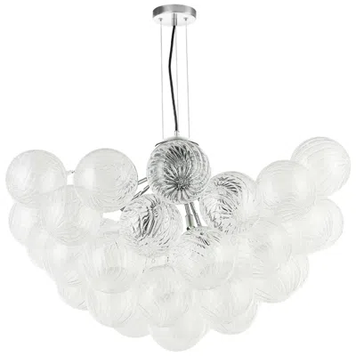 Dainolite Charlize 36" Wide 12-light Polished Chrome Finish Chandelier W/ Glass Shade