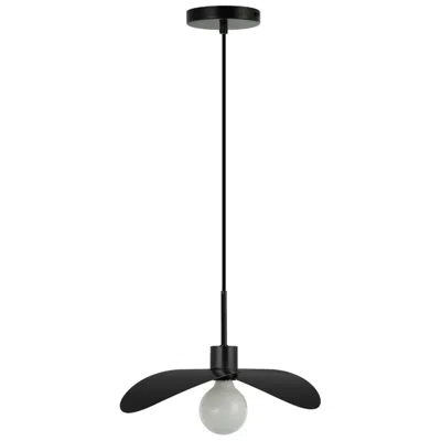 Dainolite Christobel 16" Wide Matte Black Finish Pendant  W/ White Shade