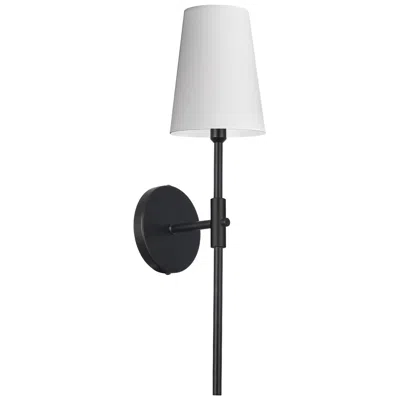 Dainolite Cinthia 21.5" High Matte Black Wall Sconce With White Shade