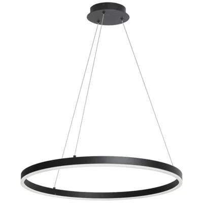 Dainolite Circulo 24" Wide Matte Black Finish Chandelier  W/ White Shade