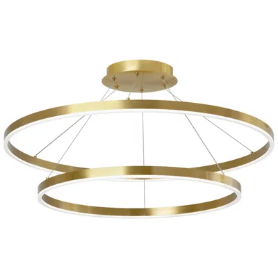 Dainolite Circulo 32" Wide Aged Brass Finish Chandelier  W/ White Shade