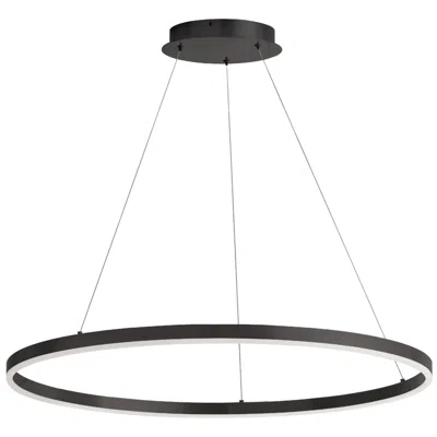 Dainolite Circulo 32" Wide Matte Black Finish Chandelier  W/ White Shade