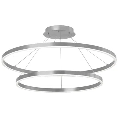 Dainolite Circulo 32" Wide Silver Finish Chandelier  W/ White Shade