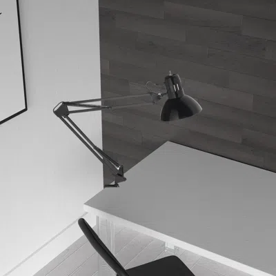 Dainolite Clamp-on Task Lamp, Gloss Black