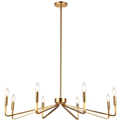 Dainolite Clayton 38" Wide 8 Light Aged Brass Chandelier In Gold