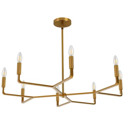 Dainolite Colette 32" Wide 8 Light Aged Brass Chandelier In Gold