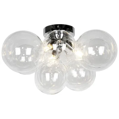 Dainolite Comet 14 1/4" Wide Chrome Clear Glass 3-light Ceiling Light
