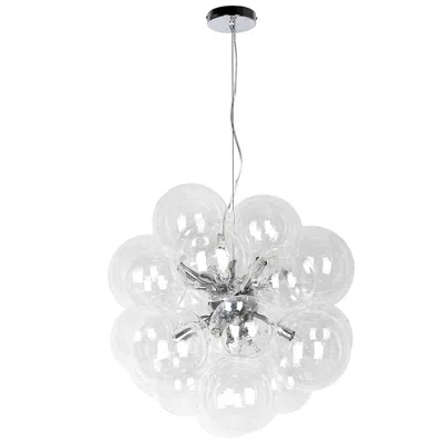 Dainolite Comet 20" Wide Polished Chrome Metal 6-light Sputnik Pendant In White