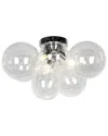 Dainolite Comet 3-light Flush Mount In Transparent