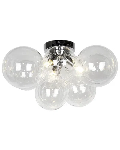 Dainolite Comet 3-light Flush Mount In Transparent