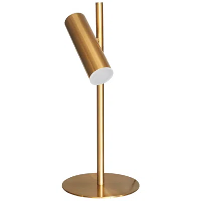 Dainolite Constance 19 3/4" Brass Modern Led Accent Lamp With Dimmer In Brown