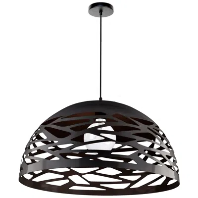 Dainolite Coral 20" Wide Matte Black Pendant