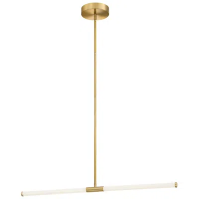 Dainolite Corvette 36"w Aged Brass 20w Horizontal Pendant W/ White Diffusers