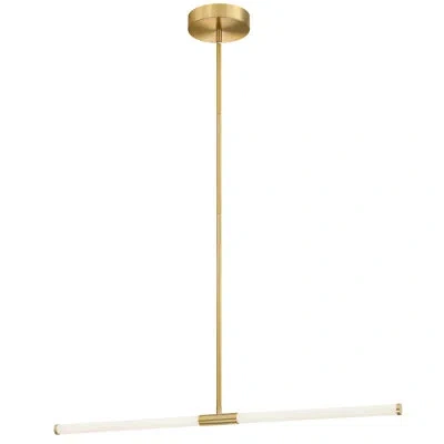 Dainolite Corvette Horizontal Pendant - 20w - White Acrylic Diffusers In Aged Brass