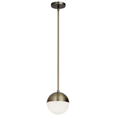 Dainolite Dayana 7" Wide Antique Brass Mini Pendant