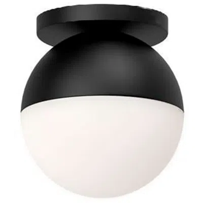 Dainolite Dayana 7" Wide Matte Black Flush Mount With White Glass Shade