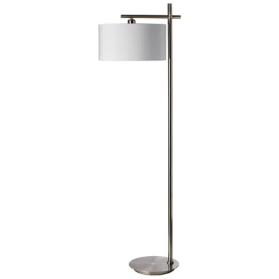 Dainolite Duggar 62" Satin Chrome Offset Arm Modern Floor Lamp