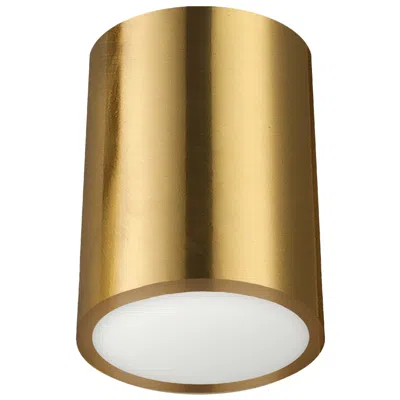 Dainolite Echo 5.25"w Aged Brass 12w Flush Mount With Frosted Acrylic Diffuser In Gold