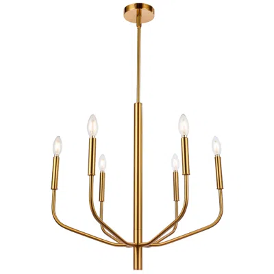 Dainolite Eleanor 24" Wide 6 Light Aged Brass Chandelier